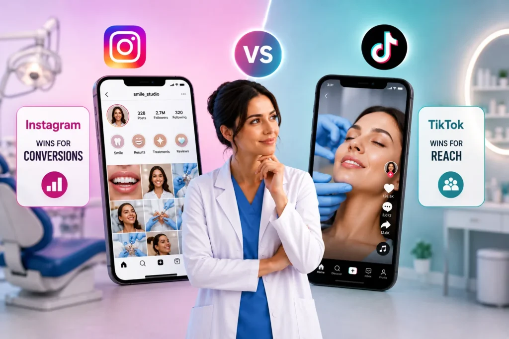 Instagram vs TikTok for Dental & Beauty Practices